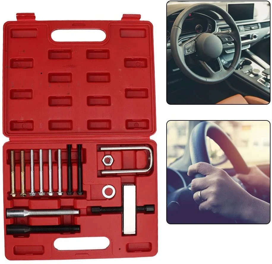 Steering Wheel Remover and Lock Plate Compressor Installer Set Steering Wheel Lock Plate Removal Tool, Steering Wheel Remover and Lock Plate Compressor Set