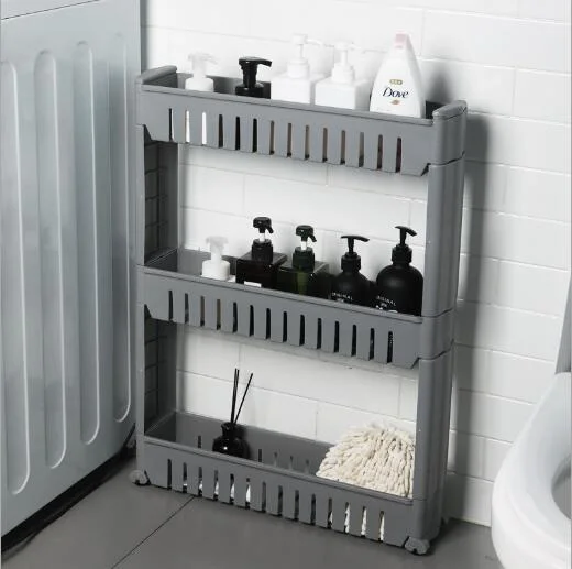 Standing Shelf Units Slim Cart Rolling Bathroom Shelves Organizer, with Wheels for Bathroom Laundry Pantry Kitchen Narrow Places