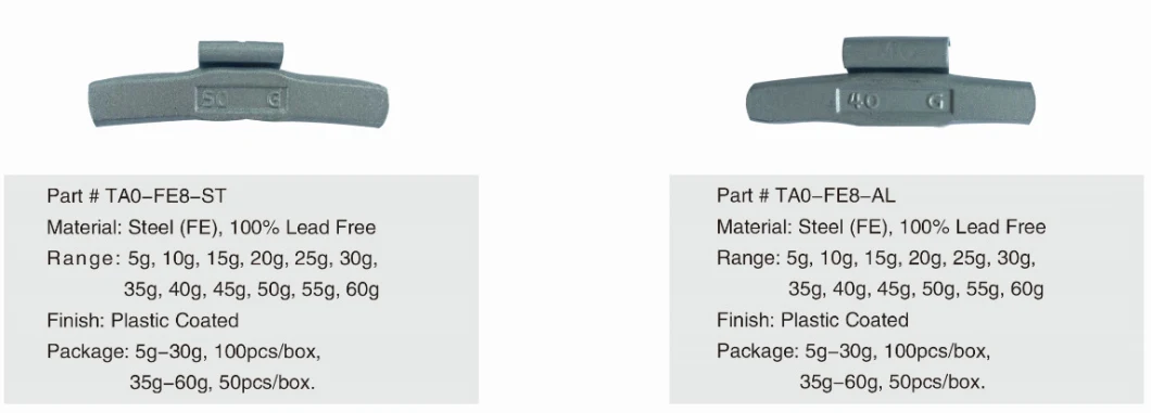 Fe Clip on Wheel Balance Weight for Steel and Alloy Rim