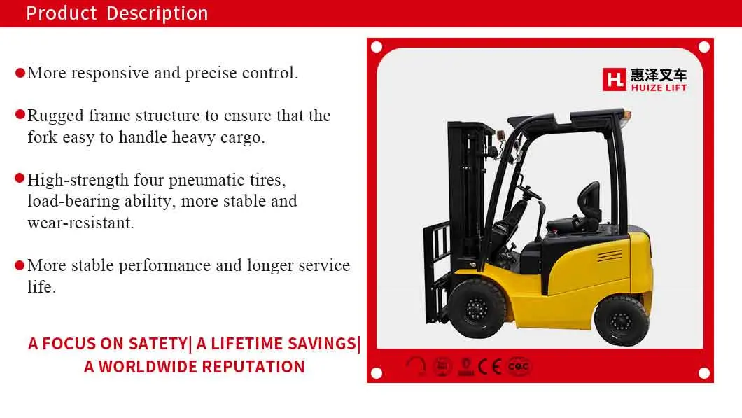 Top Quality Four-Wheel Electric Balance Weight Battery Forklift with CE/ISO