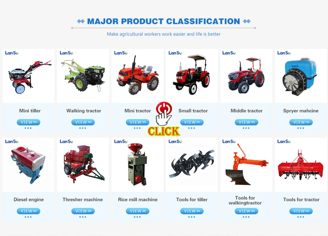 Farm Machinery 7-14HP Hand Tractors Mini Farm Garden Agriculture Electric Tractor Two Wheel Cp131 Power Tiller Kubota Walking Tractor for Farm Machine