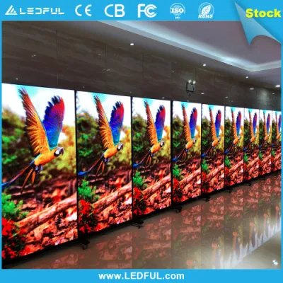 Ultra Slim Indoor P2 Tragbare Werbung LED-Display Digital Poster Mit Radunterstützung