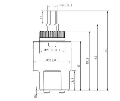 35mm Kombinierter keramischen Ventilkern mit seitlichem Auslass und Verteiler (YLG35-07)