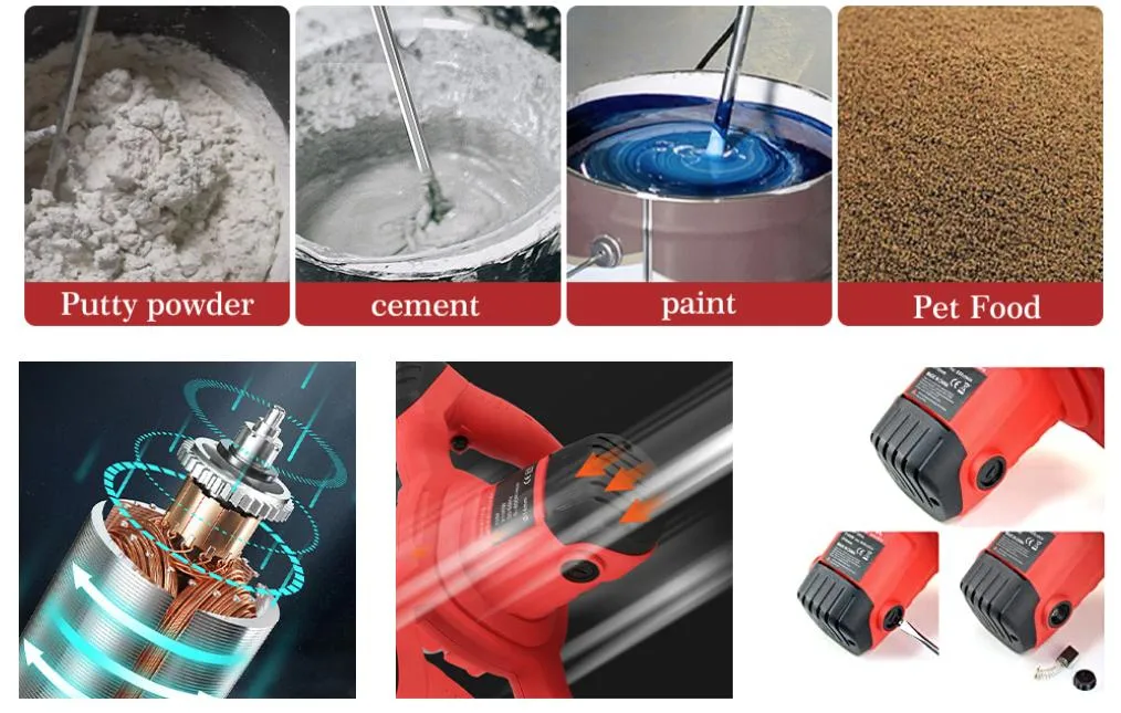Industrial Electric Mixer 6-Speed Paint Mixer Cement Putty Powder Mixer Paint Churning Mixing Machine OEM