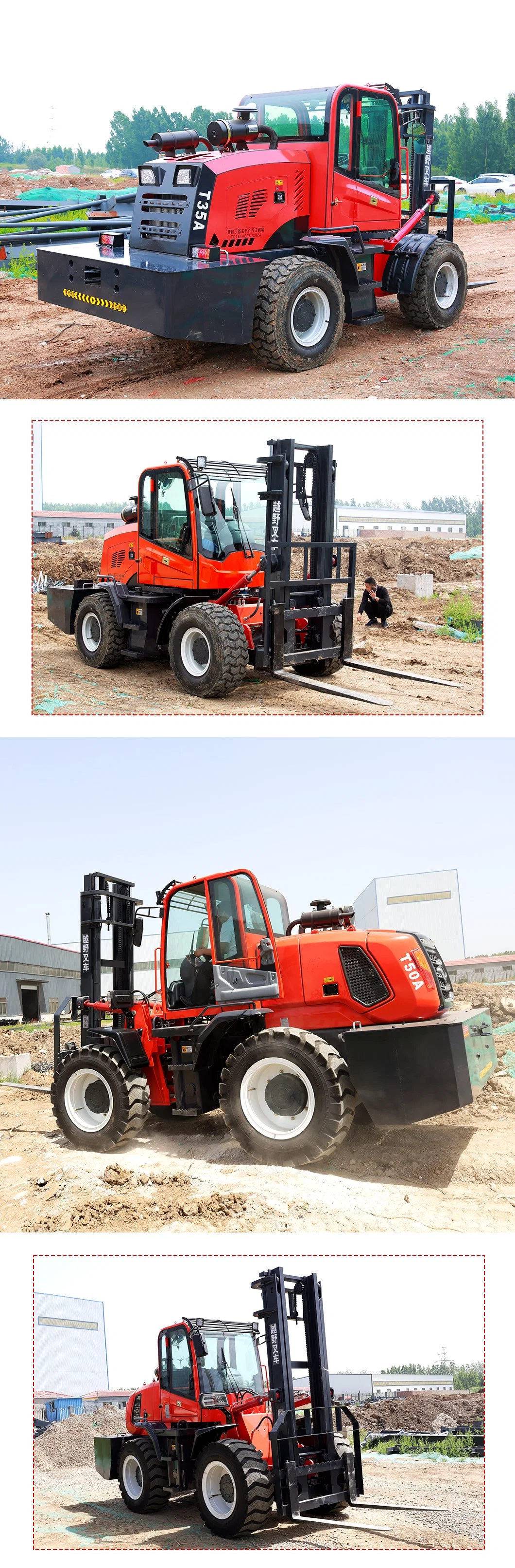 Forklift Truck 3 Ton 3.5 Ton with 3 M or 4 M or 4.5 M Lift Height Machine