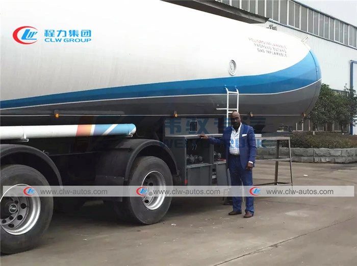 ASME Standard First Axle Lifting Air Bag Suspension Trailer 25tons Cooking LPG Gas Transport Tanker Trailer