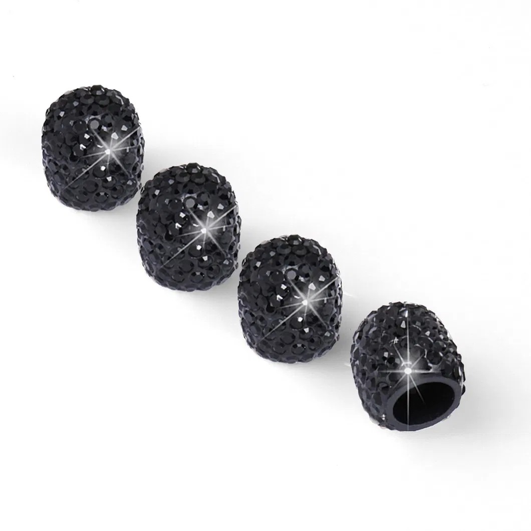 Car Wheel Tire Valve Caps 4 Pack Crystal Rhinestone Car Tire Wheel Valve Stem Air Caps for Car Tire Accessories