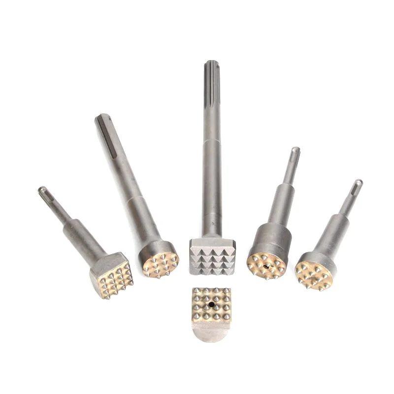 SDS Max/SDS Plus Bush Hammer Bit Tools Carbide Tip with or Without Alloy Tips Chisel Bits Bushing Tools for Removing Excess Concrete