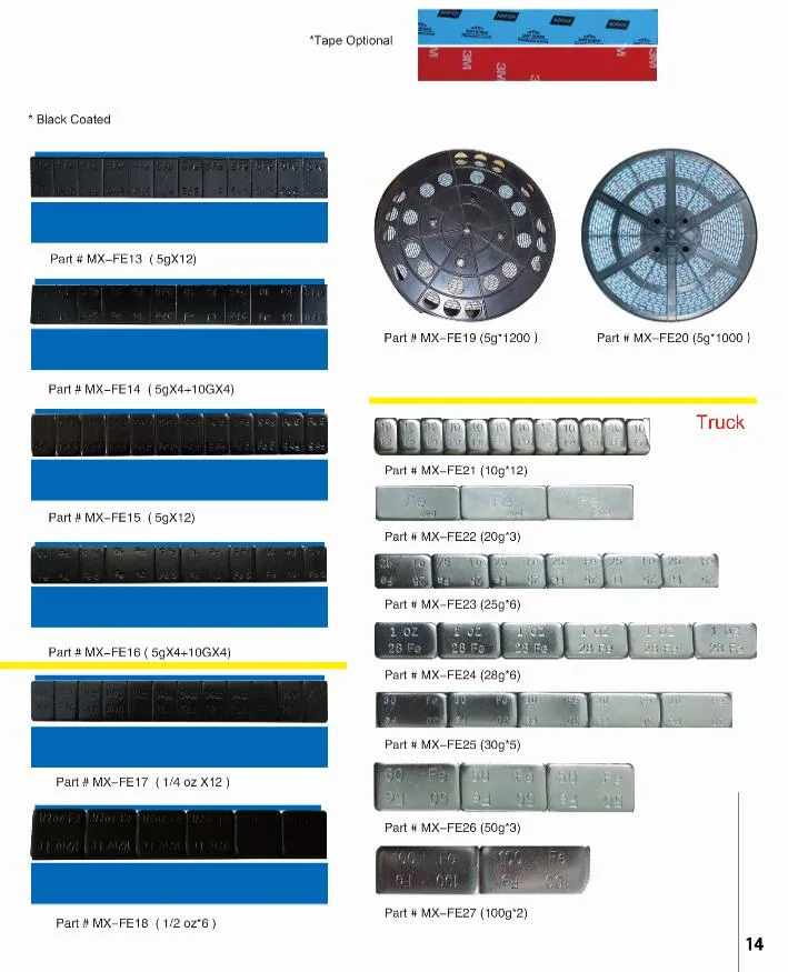 Factory Price Fe Adhesive Wheel Weights/Stick on Balancing Wheel Weight