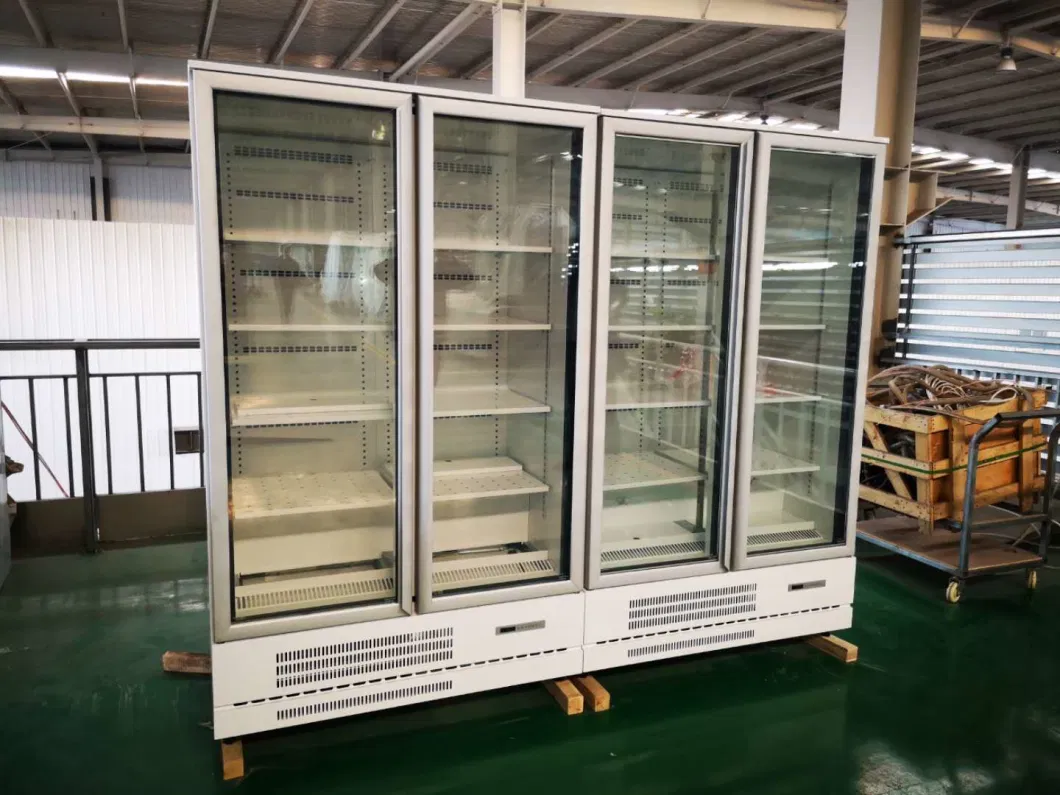 Upright Freezer with Glass Doors Freezer on Wheels Slim Freezer Refrigerator with Glass Door for Beverage