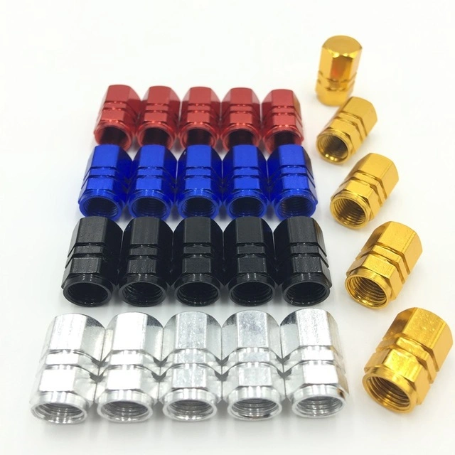 Car Aluminum Valve Caps Screw Leak-Proof Tire Cap Valve