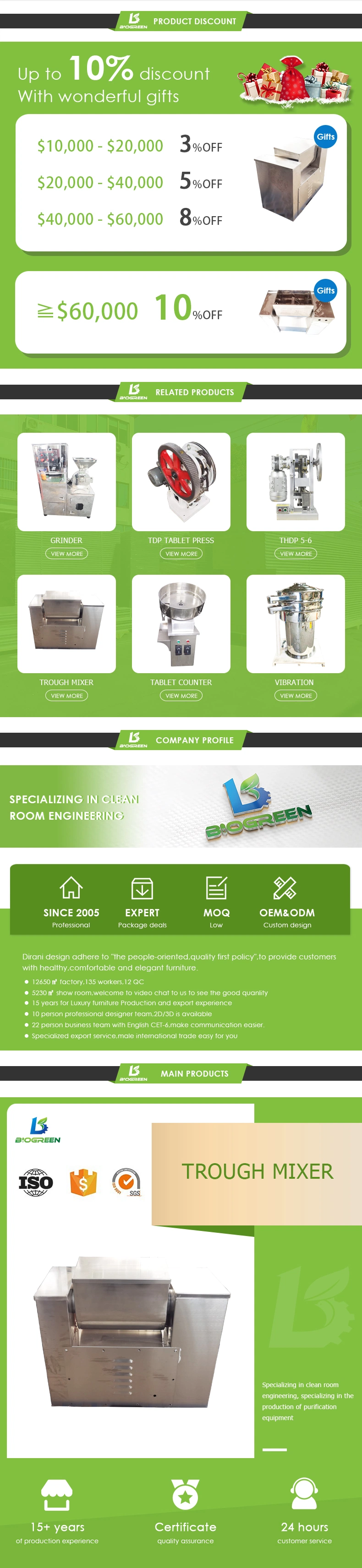 Trough Shaped Horizontal Powder Granule Paste Blender Mixer