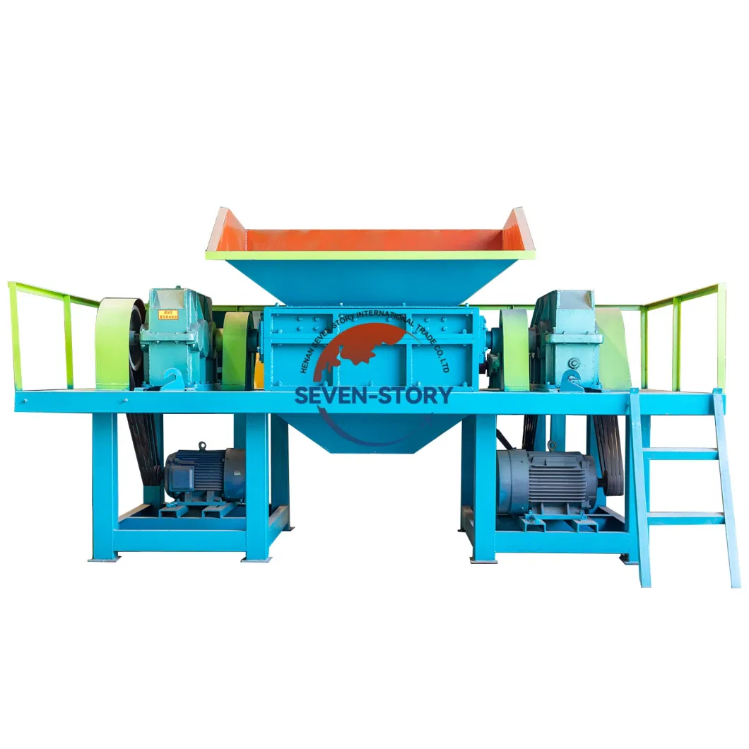 Double Shaft Used Car Motorcycle Tyre Rubber Crushing Machines Waste Tires Metal Scrap Bicycle Plastic Recycle Shredder Machine