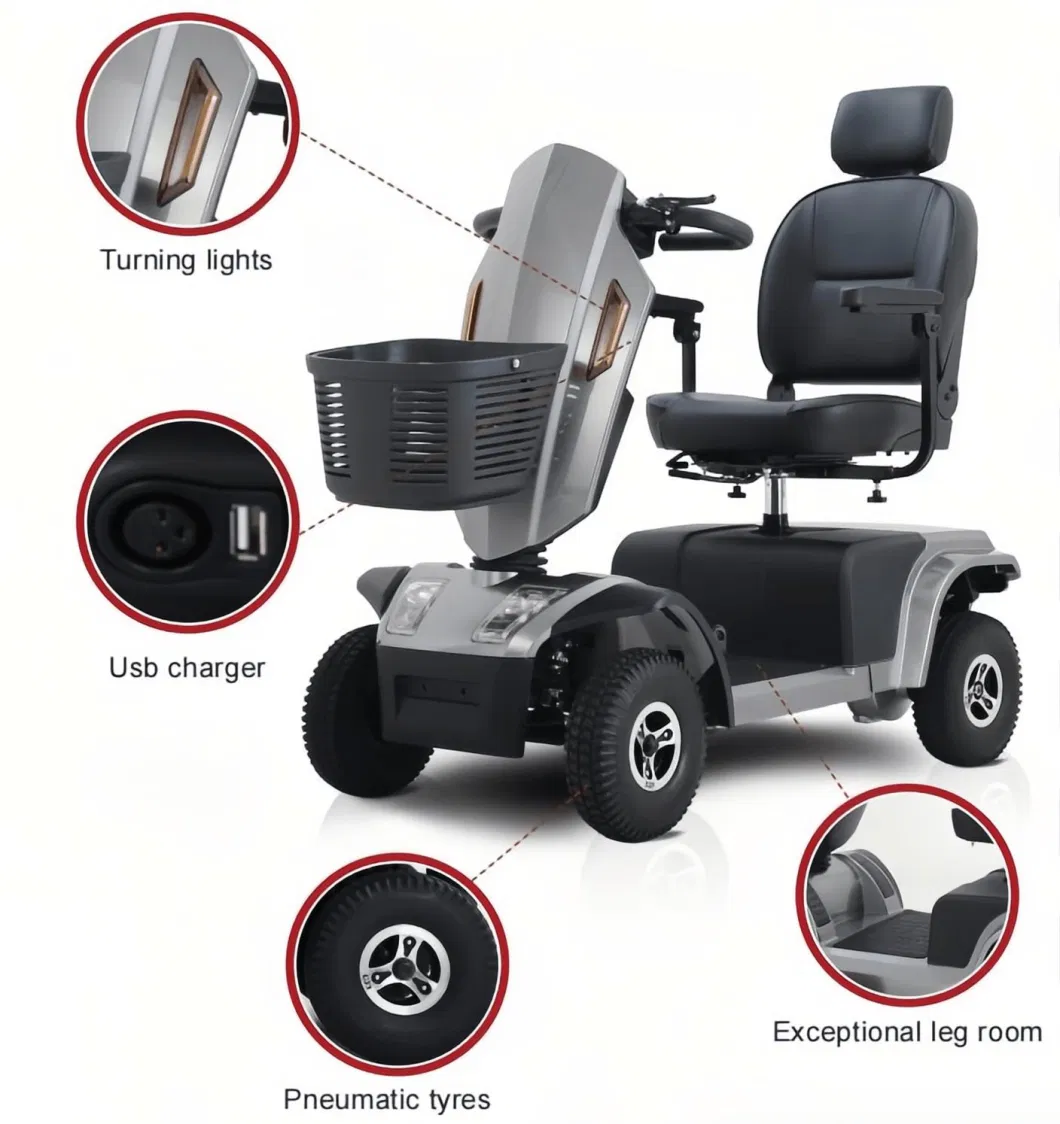 24V 500W Outdoor Portable 4 Wheel Mobility Scooters Electric Foldable Light Weight for The Elderly
