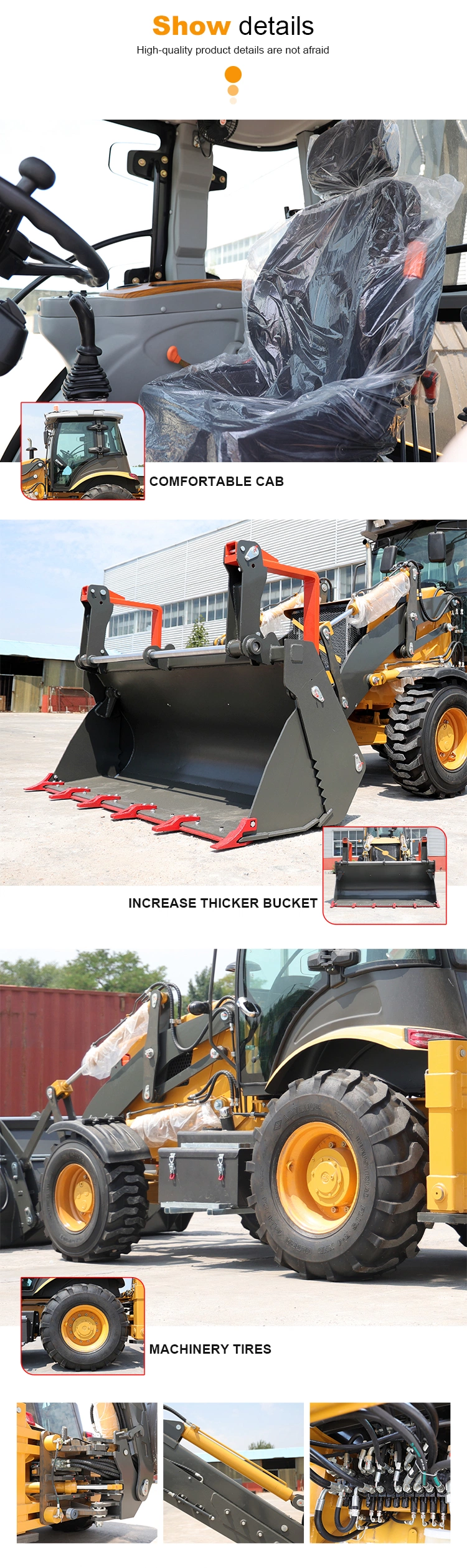New Agricultural Small Mini Backhoe Loaders Articulated Tractor Backhoe 3ton 4ton 5ton 6ton 7ton 8ton 9ton with Price Wheel Loader Kubota Backhoe