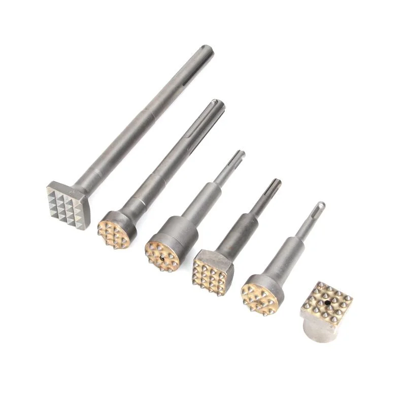 SDS Max/SDS Plus Bush Hammer Bit Tools Carbide Tip with Alloy Tips Chisel Bits Bushing Tools for Removing Excess Concrete