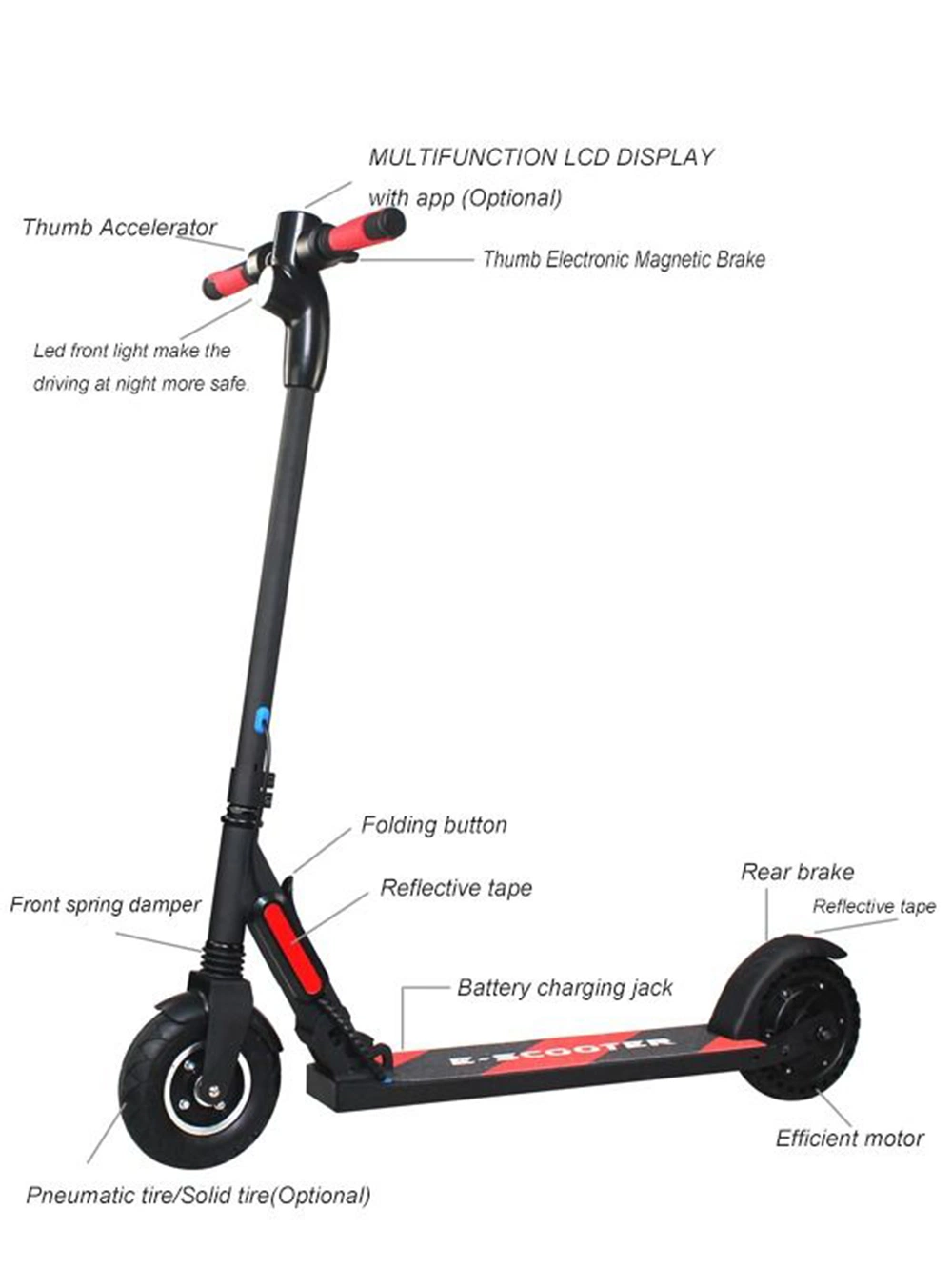 8 Inch 24V 250W Folding Light Weight Electric Scooter for Adults and Teenagers