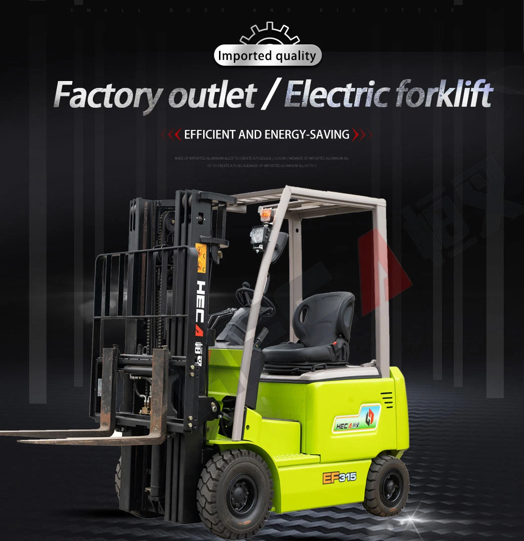 Height 3 M-6m 1500kg 1.5ton 3300lbs 4 Wheels Electric Forklift Fork Lift Trucks