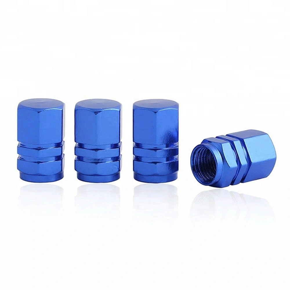 Aluminum Blue Tire Valve Cap for Universal Car