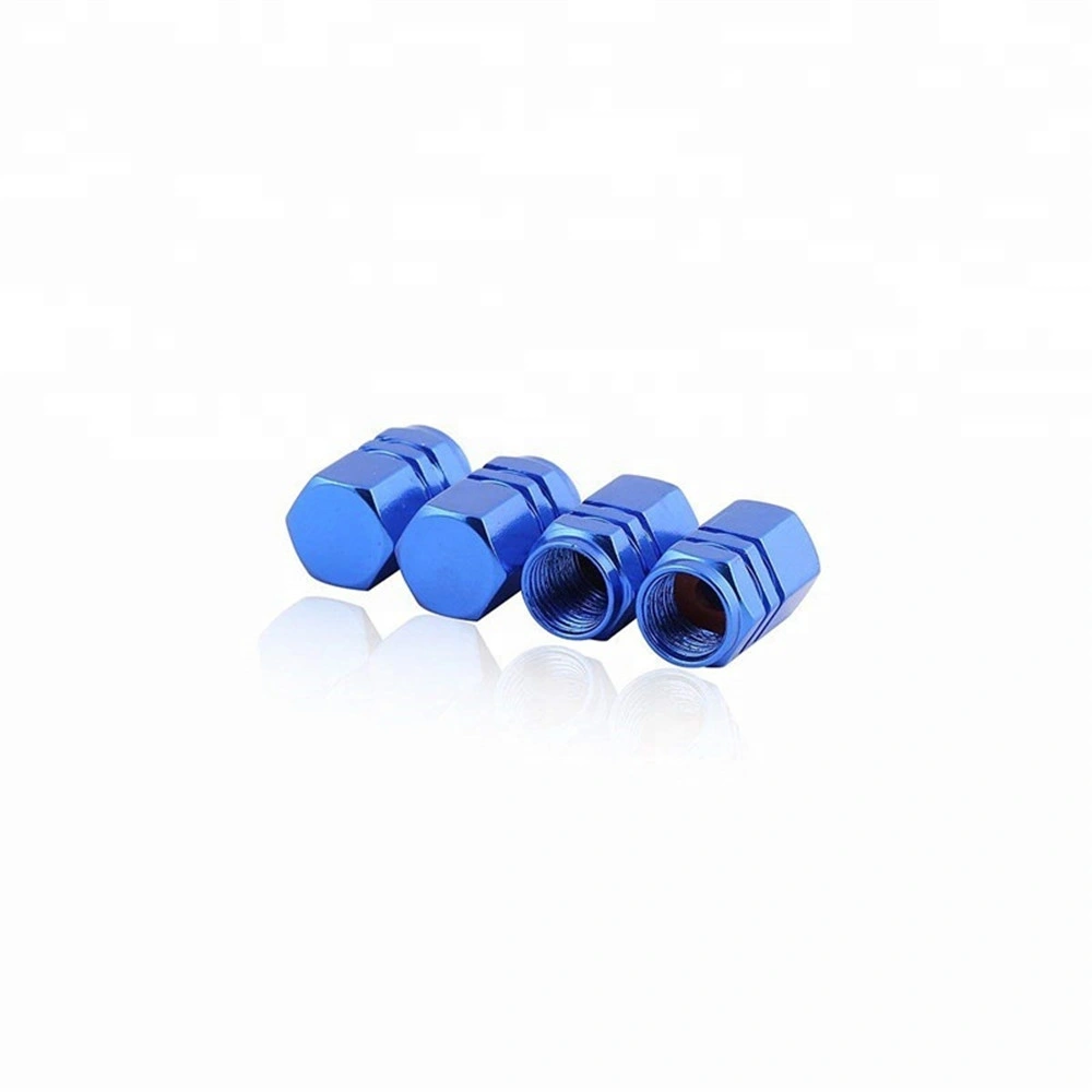 Aluminum Blue Tire Valve Cap for Universal Car