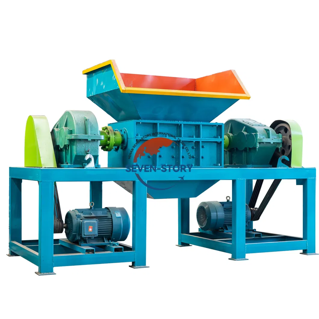 Double Shaft Used Car Motorcycle Tyre Rubber Crushing Machines Waste Tires Metal Scrap Bicycle Plastic Recycle Shredder Machine