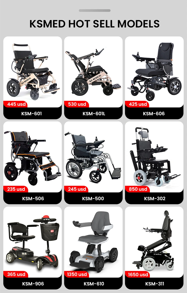 Ksm-610 Smart Phone APP Control Folding Mobility Scooters and Wheelchairs Light Weight Electric Power Mobility Vehicle Wheelchair Scooter