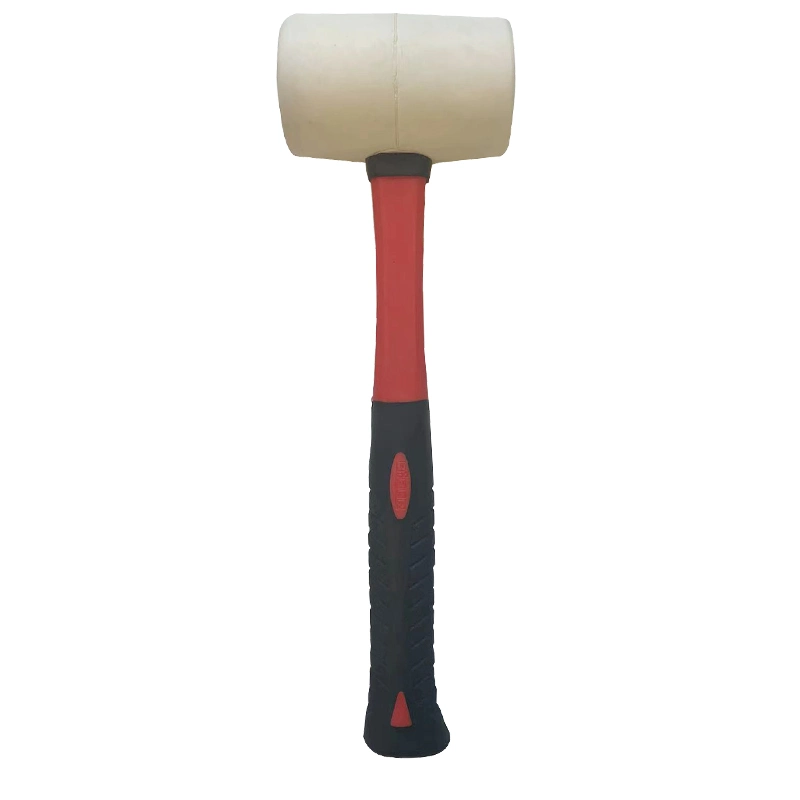 Fiberglass Handle Flooring Tile Installation White Double-Headed Rubber Mallet Hammer