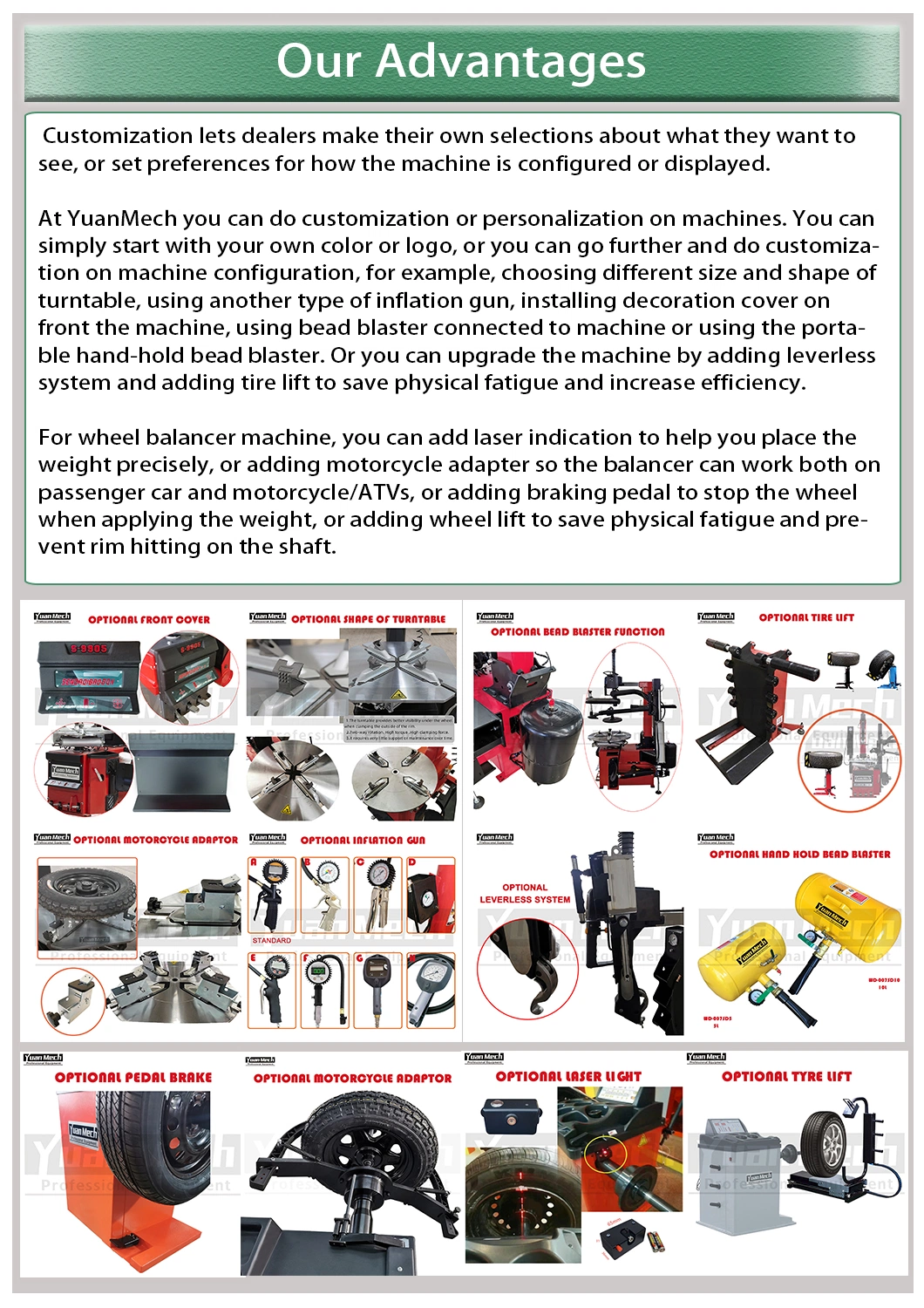 Customized Automatic Tire Wheel Balancer Smart Laser Balancing Machine