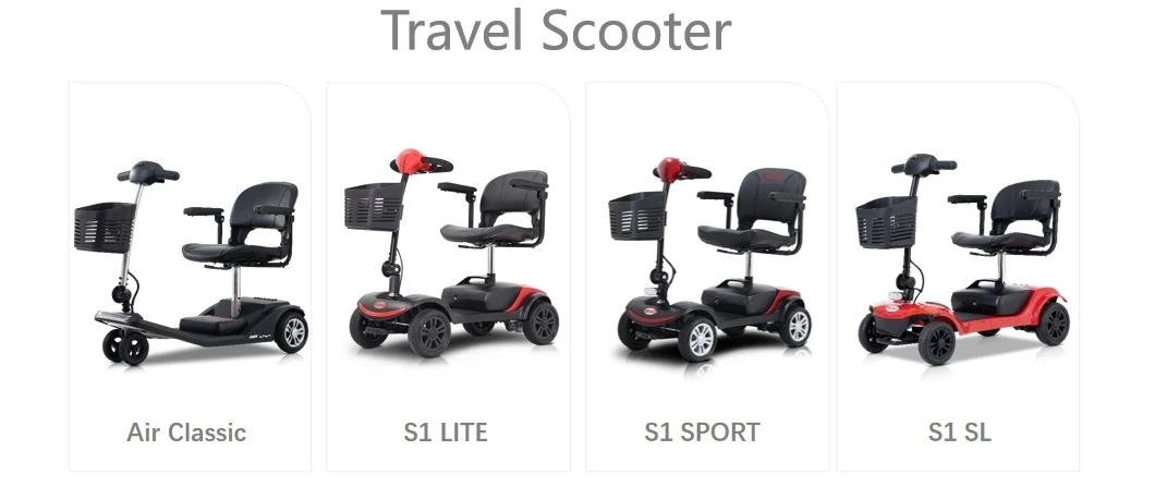 Ultra Light-Weight Portable Auto-Fold Transformer 4 Wheel Travel Electric 4-Wheel Mobility Scooter Convenient for Elderly Adult