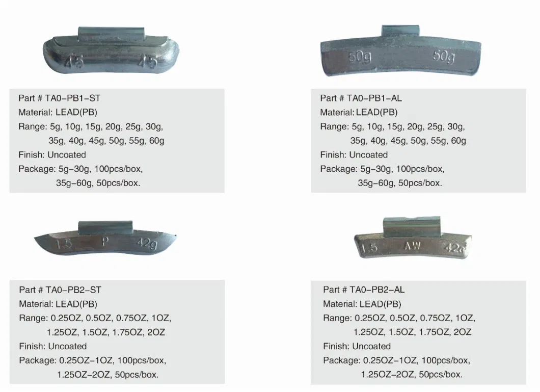 Lead/Pb Clip-on Wheel Tape Balancing Weights for Rim
