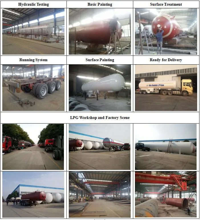 49.6cbm 49600L 20mt 20t 49600 Liters Air Supension 3-Axle Gas Tank Semi Trailer Truck for LPG Road Transports