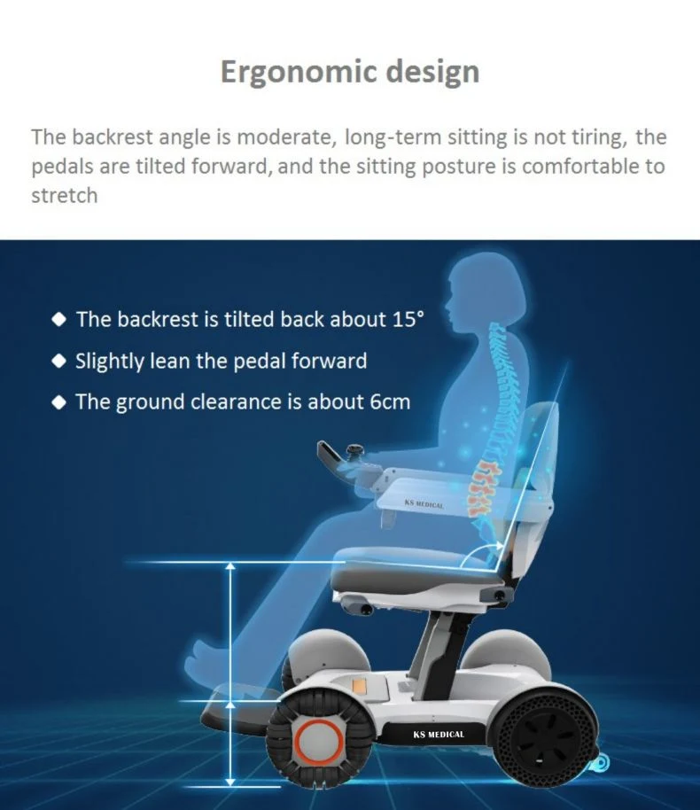 Ksm-610 Smart Phone APP Control Folding Mobility Scooters and Wheelchairs Light Weight Electric Power Mobility Vehicle Wheelchair Scooter