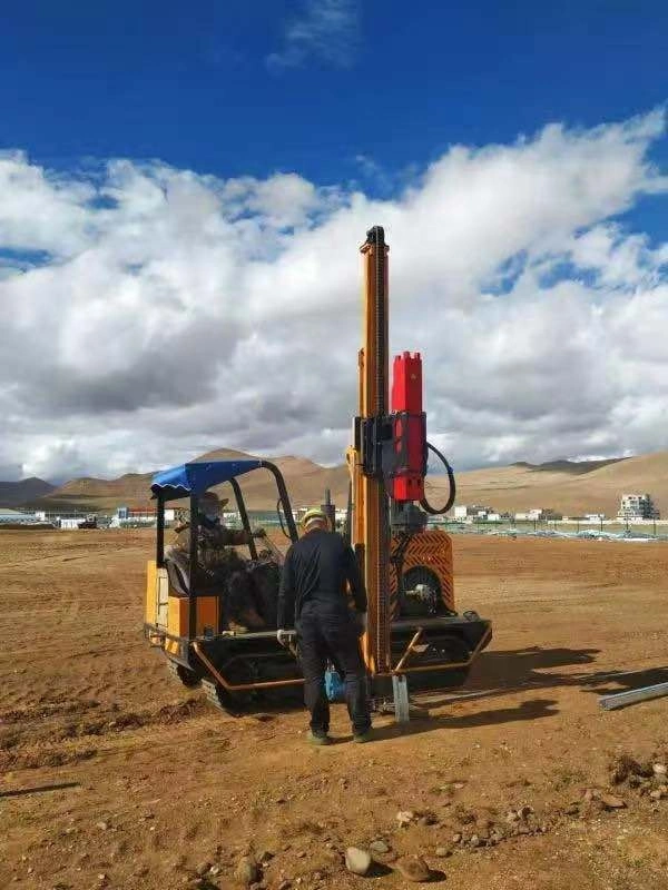 China Small Hydraulic Solar Pile Driver Hammer 5 M Depth