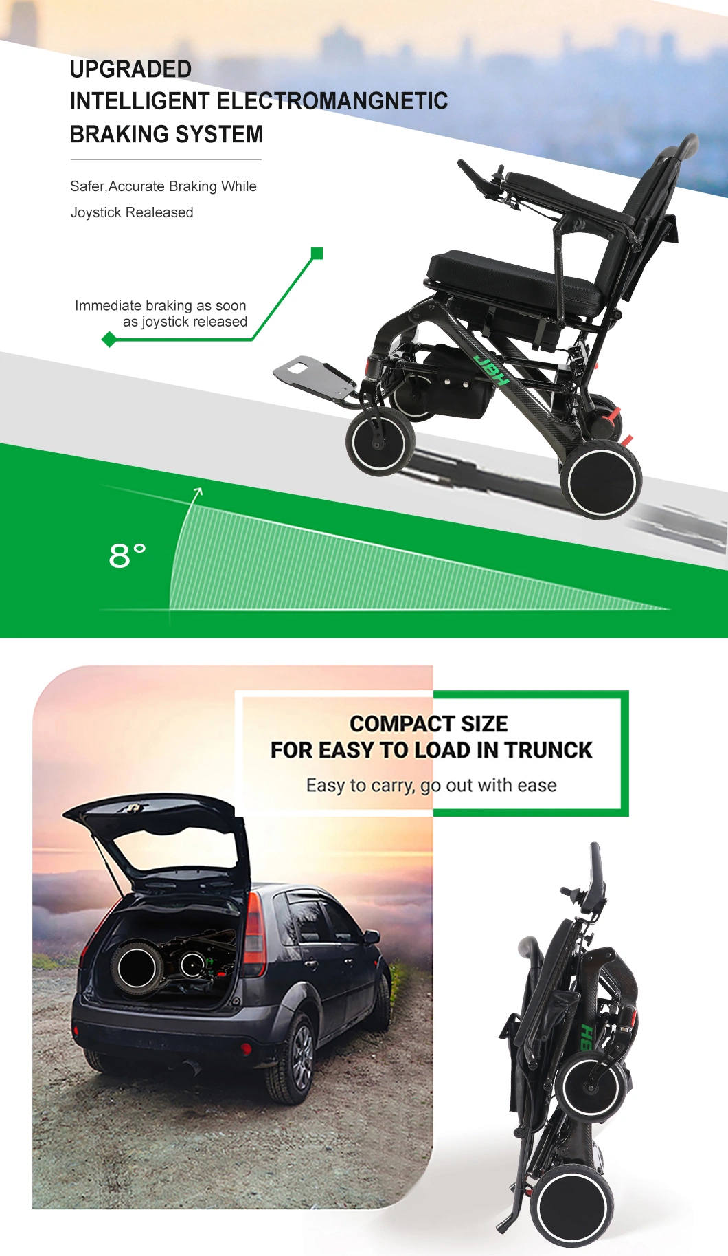 Manufacture Customized Mobility Disabled Light Weight Foldable Powerchair