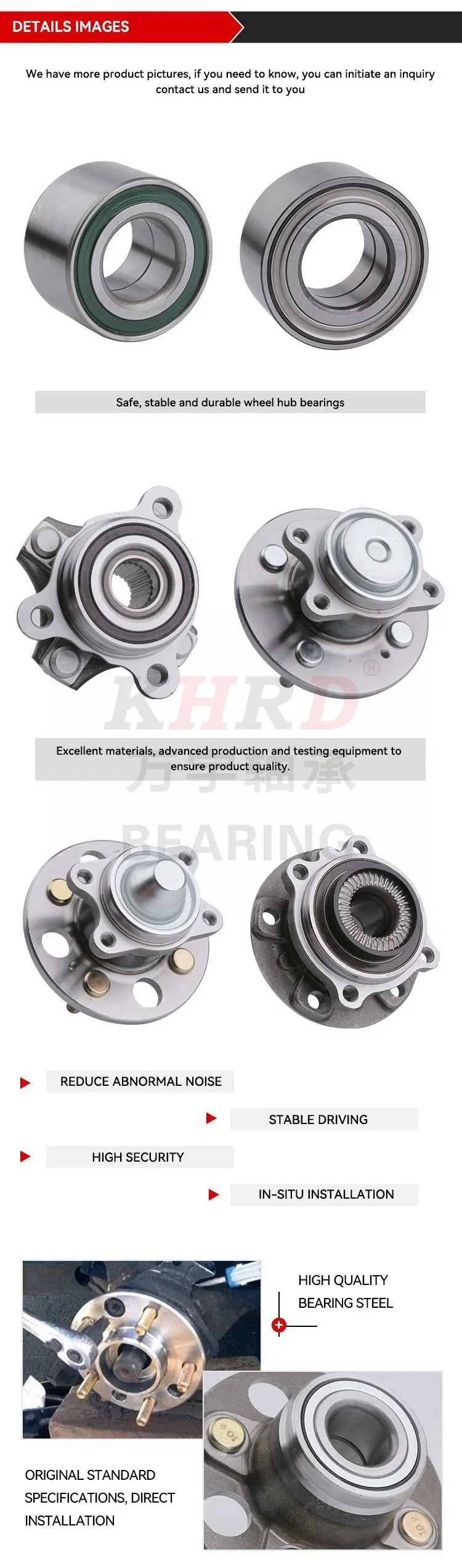 High Precise Bearing Clearance Control OEM Service 71714478 KHRD Brand Wheel Hub Units Bearing for Nissan Cars