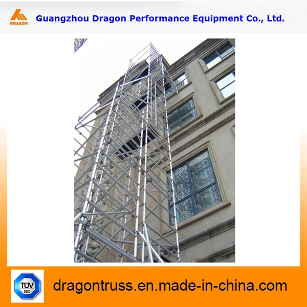 Dragonstage Factory Price Used Aluminum Bridge Moving Scaffolding with Wheels Casters Outriggers for Sale