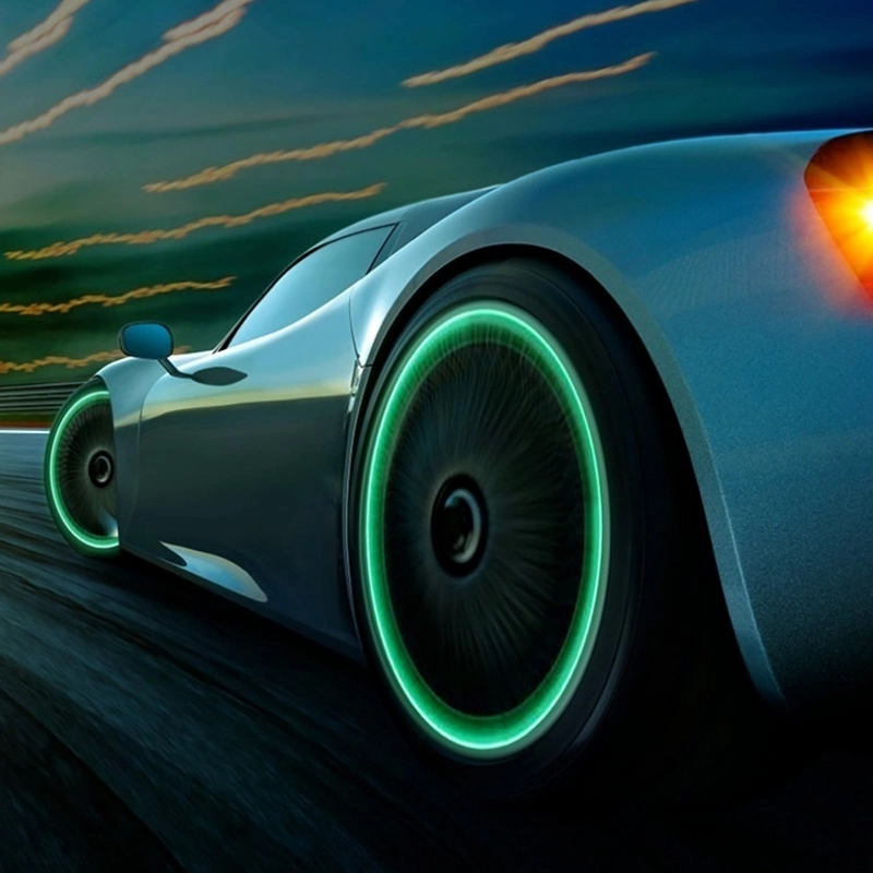 Gumdaat Universal Fluorescent Car Tire Valve Caps Cover Accessories Glowing in Dark