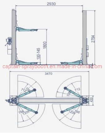 Hydraulic Vehicle Lift 2 Columns/2 Post Car Lift
