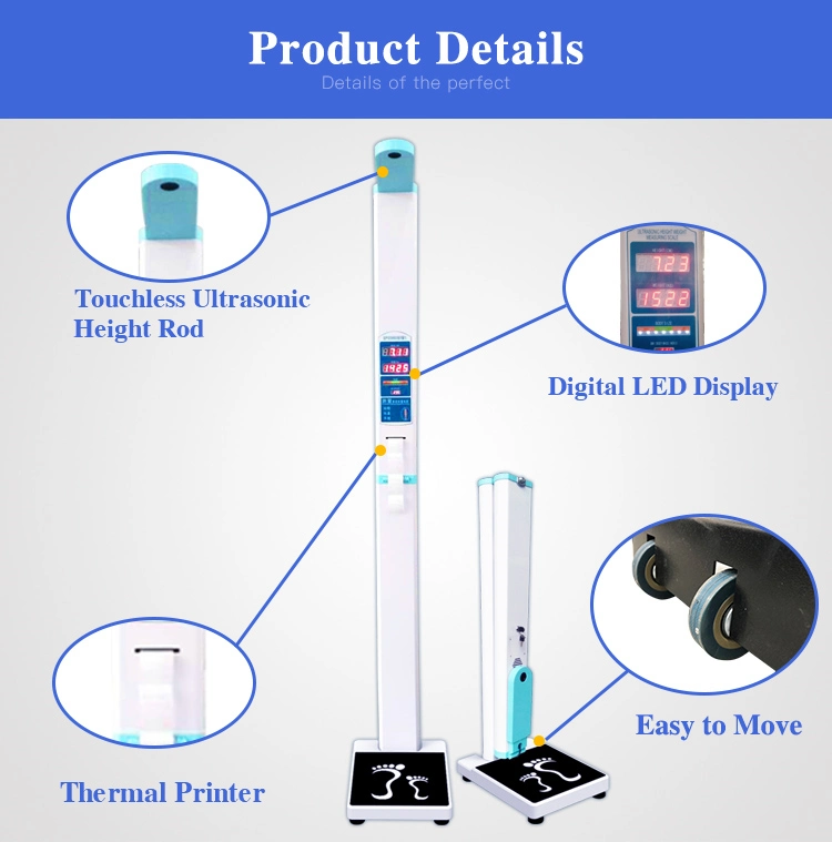 Coin Operated Electronic Height Weight Scale with Land Wheel