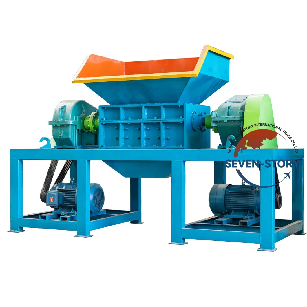 Double Shaft Used Car Motorcycle Tyre Rubber Crushing Machines Waste Tires Metal Scrap Bicycle Plastic Recycle Shredder Machine