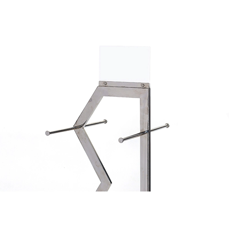 Stainless Steel Floor Mirror Metal Display Stand with Wheel
