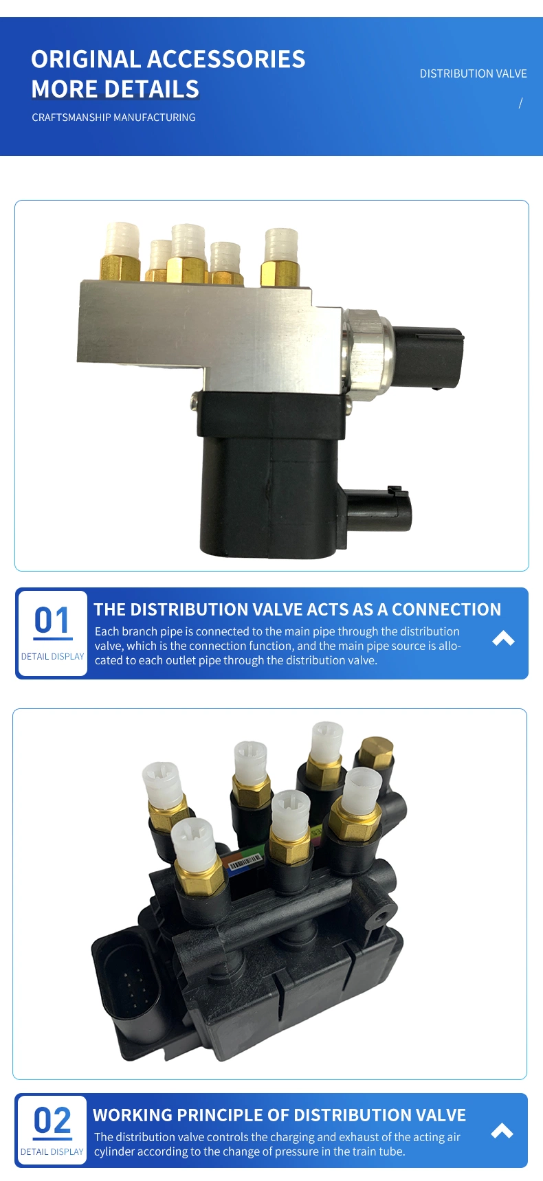 OE 4f0616013 Air Suspension System Distribution Valve for Car 6 Holes