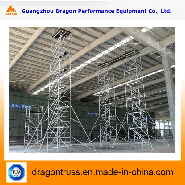 Dragonstage Factory Price Used Aluminum Bridge Moving Scaffolding with Wheels Casters Outriggers for Sale