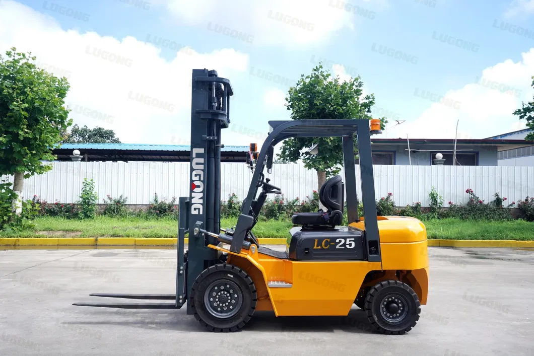 Lugong Small Diesel Forklift Rough Terrain Forklift Hydraulic Manual Forklift