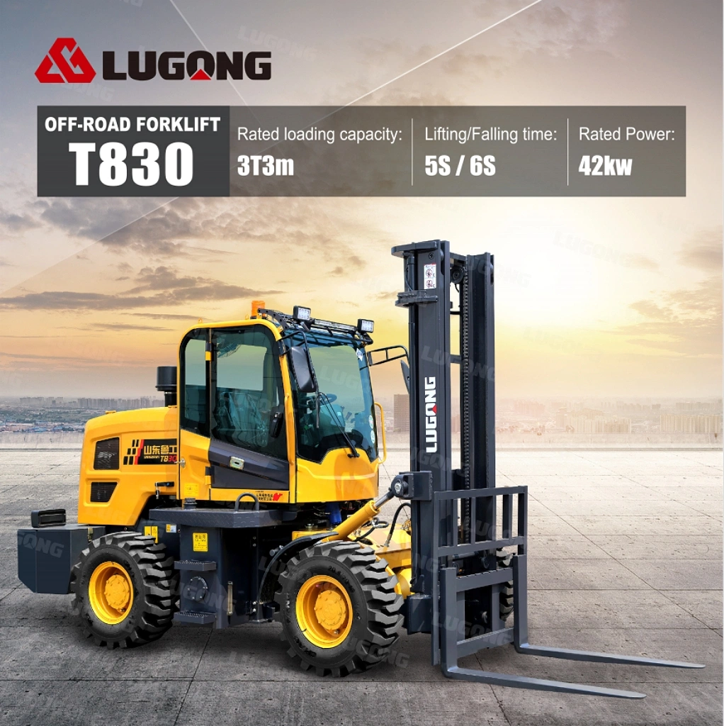 Lugong T830 Diesel-Forklift-3-Tons Small All Terrain Forklift