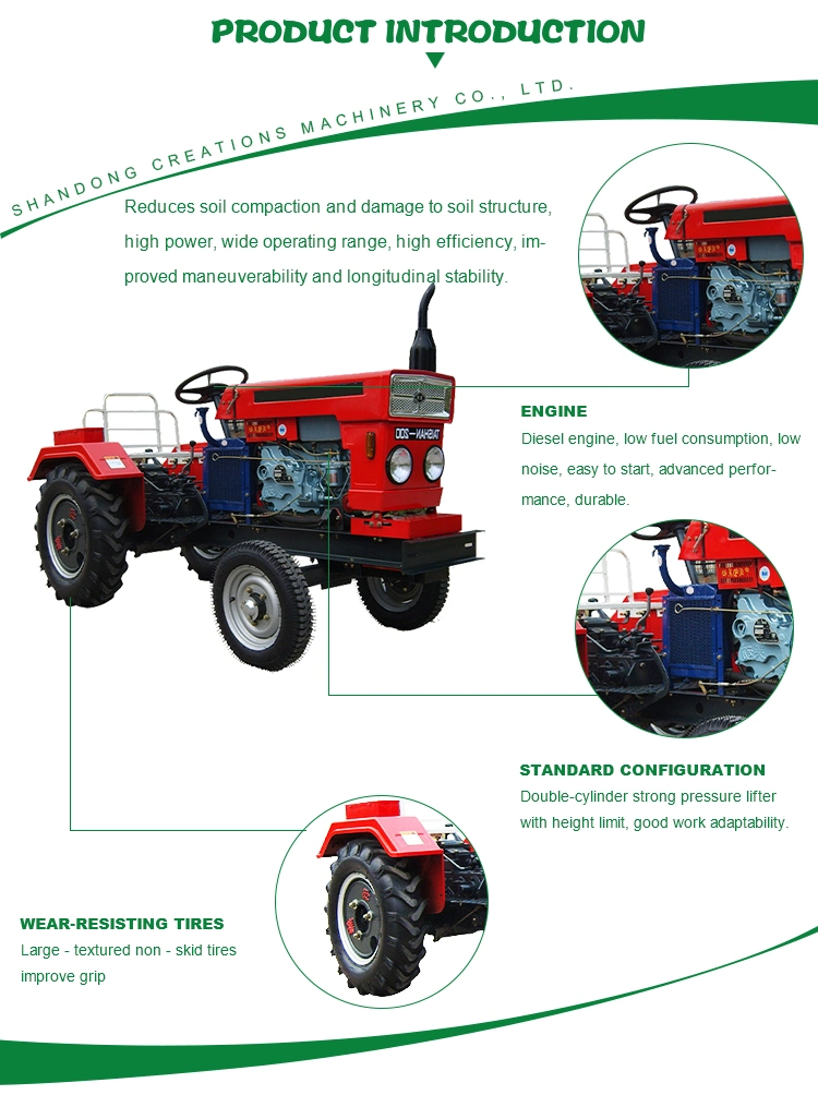 Farm Tractor Belt Driven Small Four-Wheel Tractor with Pto