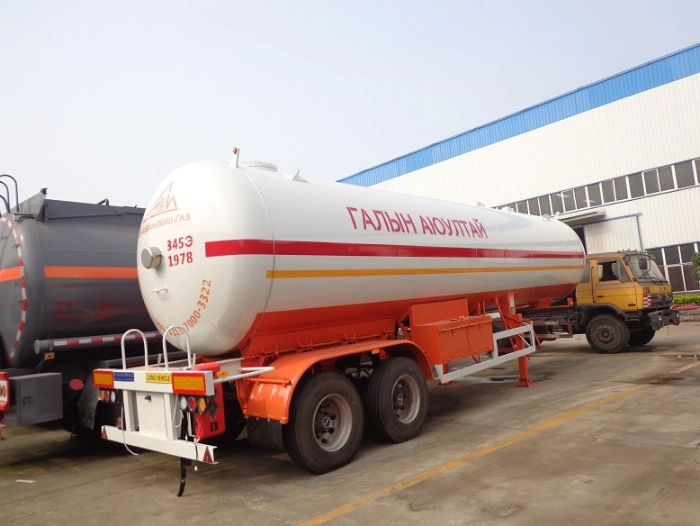 2 Axle 40.5cbm/40500L/20ton Horizontal LPG Delivery Transport Tank Semi Trailer for Mongolia