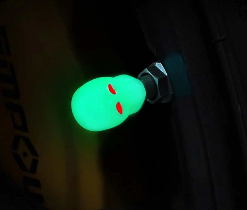 Universal Skull Glowing Fluorescent Tire Valve Stem Caps