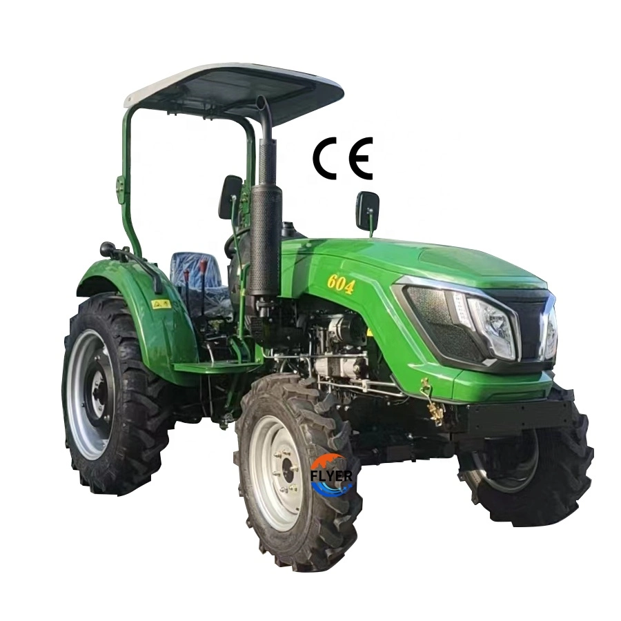 Big Chassis 4 Wheel Drive 12+12 Gear 70HP Agricultural / Farm Tractor with Sunshade