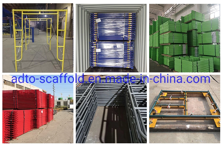 Mobile Foldable H Type Steel Frame Galvanized Portable Scaffold Inside Outside with Casters Wheels